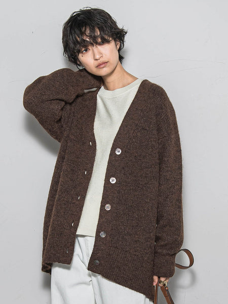 新色追加】フラッフィーVネックニットカーディガン≪手洗い可能