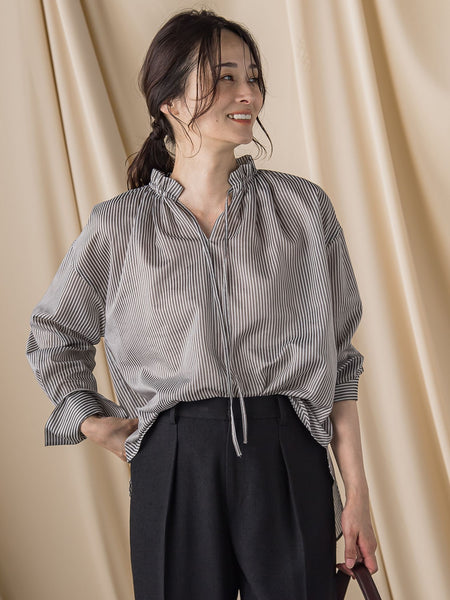 後染めボイルシアーフリルブラウス≪洗濯機で洗える≫ | LAUTREAMONT