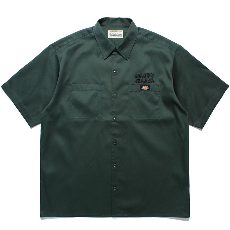 WACKO MARIA/DICKIES / WORK SHIRT（GREEN）［ワークシャツ-24春夏