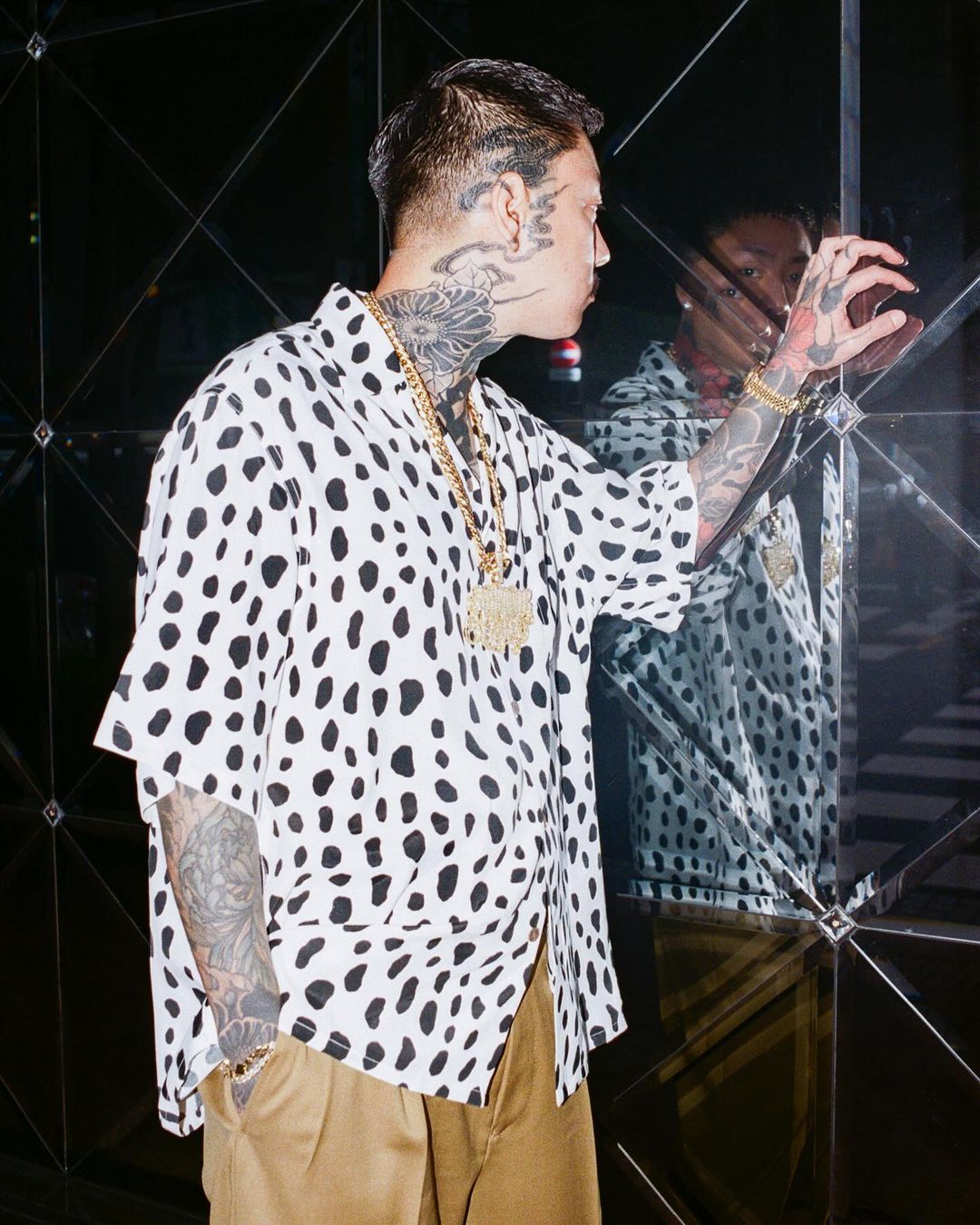 WACKO MARIA/LEOPARD HAWAIIAN SHIRT（WHITE）［レオパードハワイアン