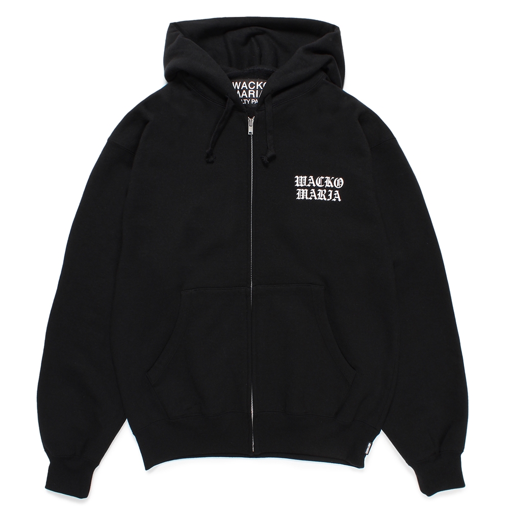 WACKO MARIA/HEAVY WEIGHT ZIP HOODED SWEAT SHIRT（BLACK）［ジップ