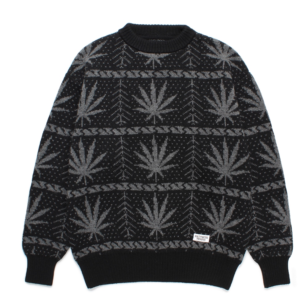 WACKO MARIA/HIGH TIMES / JACQUARD KNIT SWEATER（BLACK