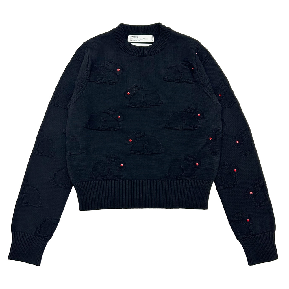 30％OFF】DAIRIKU/Red-eyed Rabbit Tite Knit（Black）［ラビット