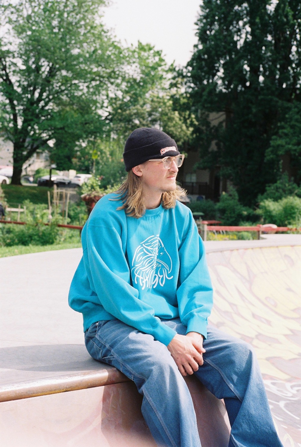 CHALLENGER/EAGLE C/N SWEAT（TURQUOISE）［イーグルクルーネック