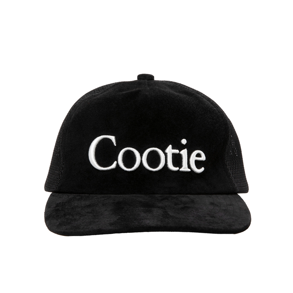 COOTIE PRODUCTIONS/Suede 5 Panel Mesh Cap（Black）［スウェード5
