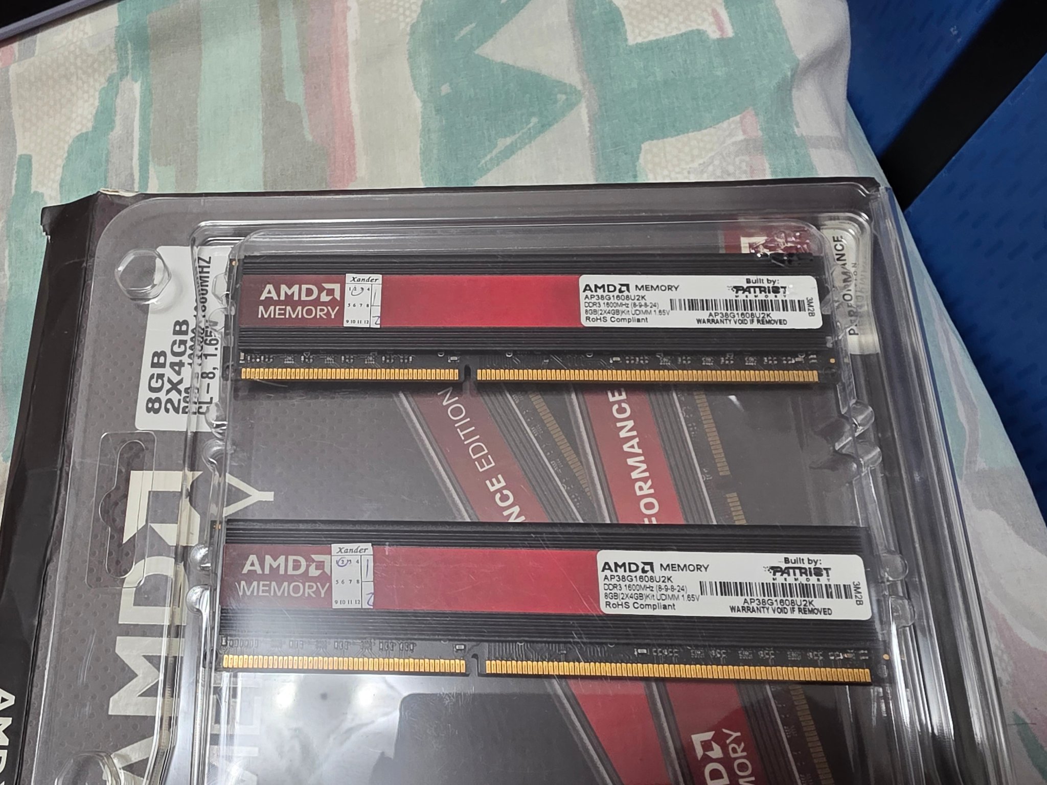 ADATA国産製DDR3 4GB×2＝8GB 1.5V仕様同一ロット品 ADATA国産製DDR3