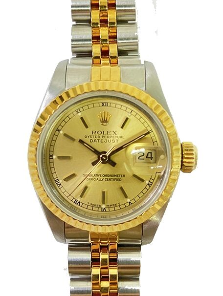 Rolex Lady-Datejust Steel Yellow Gold Champagne Index Dial Gold