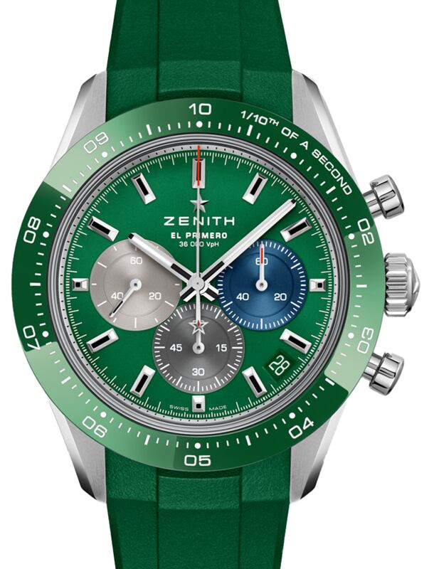 Zenith Chronomaster Sport Steel/Ceramic 41mm Green Dial Rubber