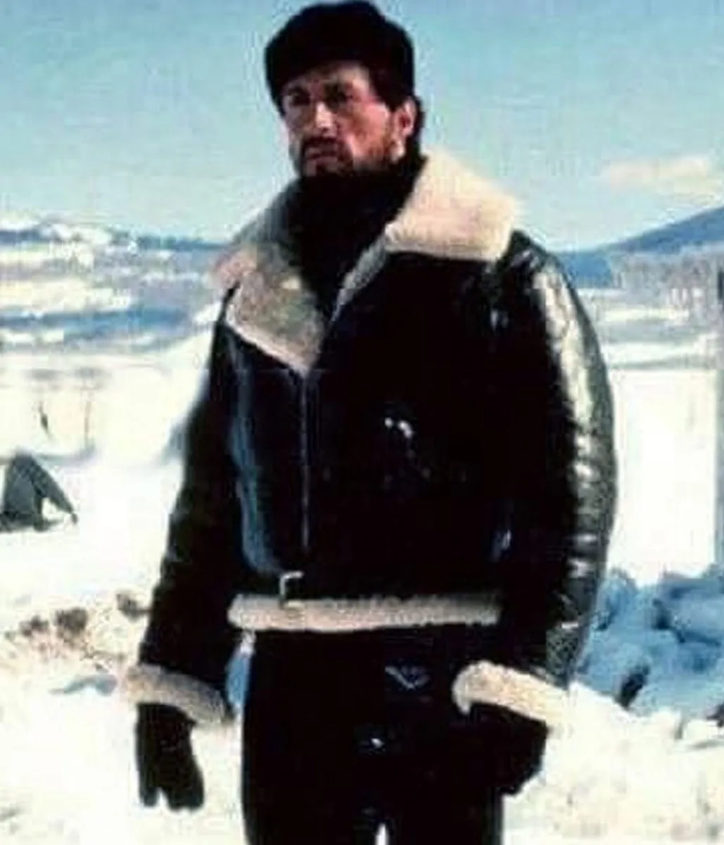 Rocky Balboa Shearling Jacket | Sylvester Stallone Leather Jacket