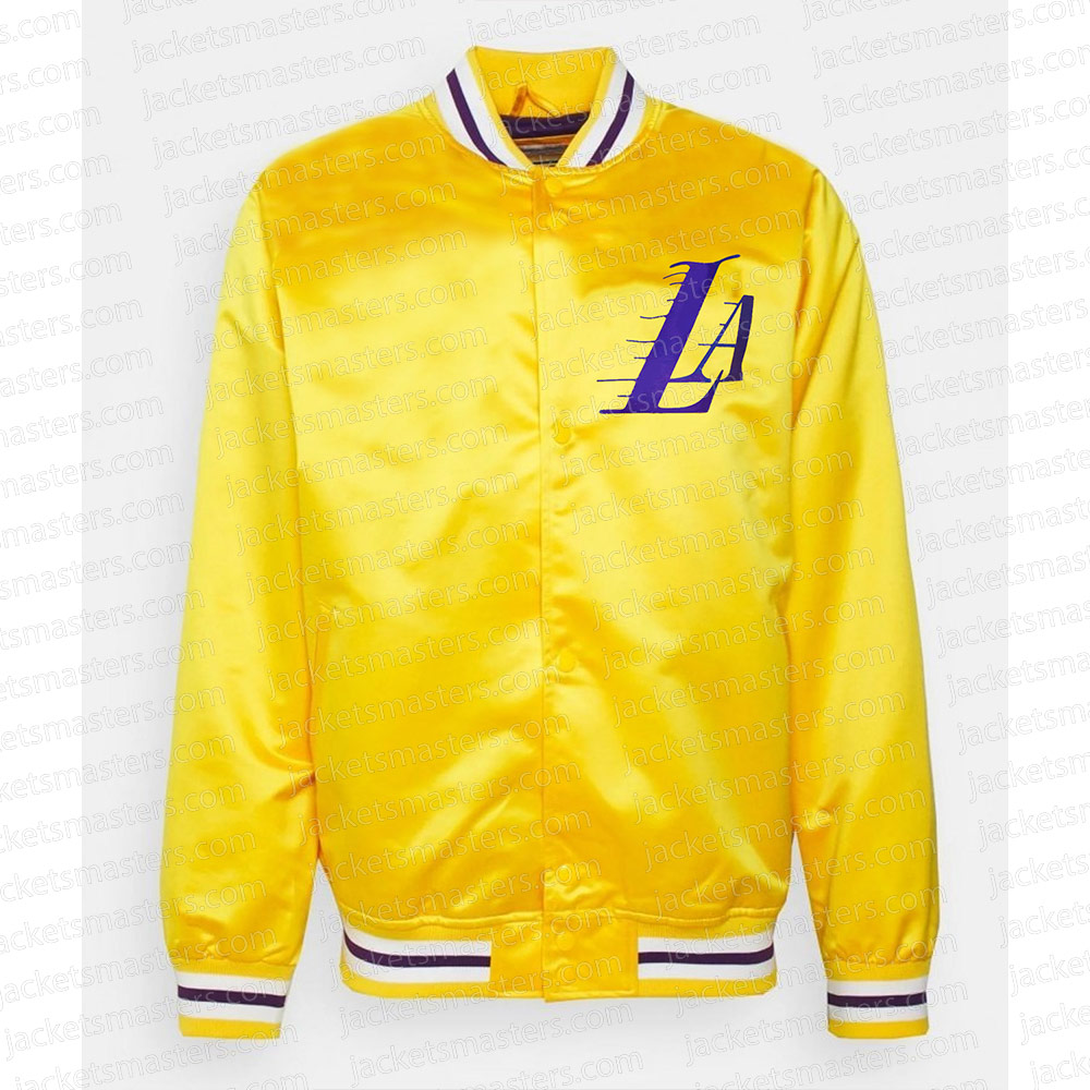 Satin Full-Snap Los Angeles Lakers Yellow Jacket