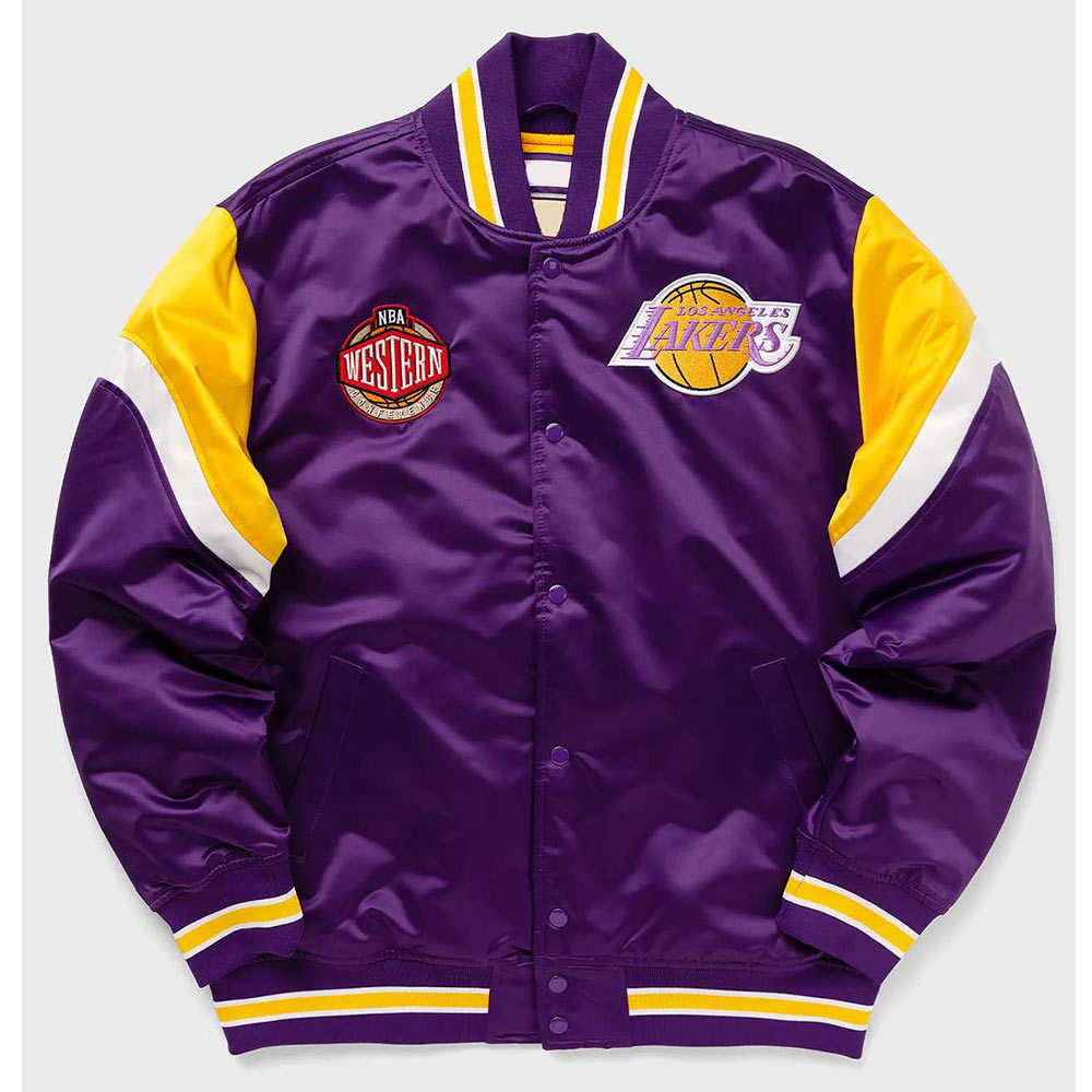 Heavyweight Satin Purple Los Angeles Lakers Jacket