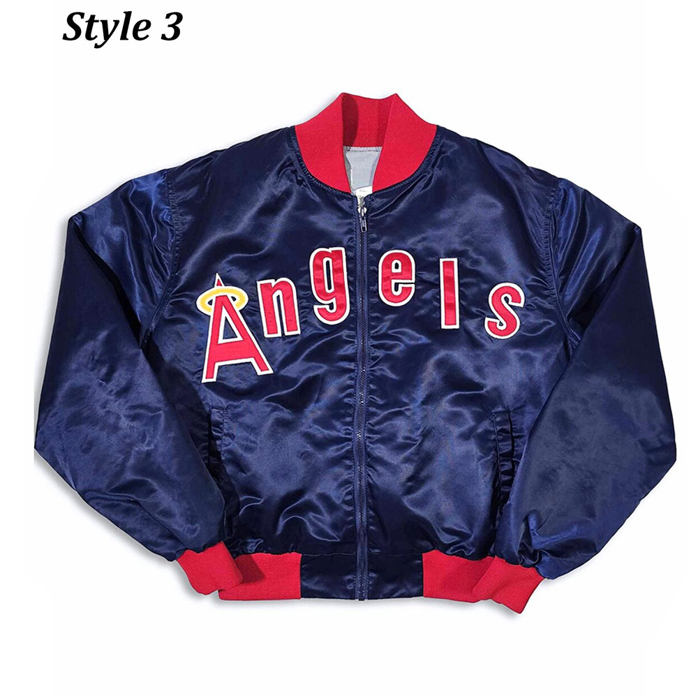 80s Anaheim Angels Baseball Blue Satin Jacket