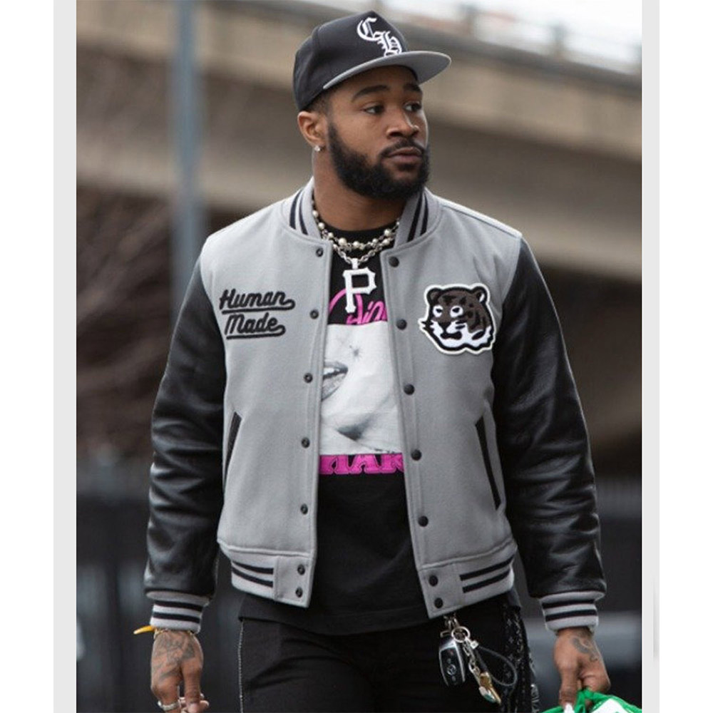 Black/Gray Miles Sanders Human Made Varsity Jacket