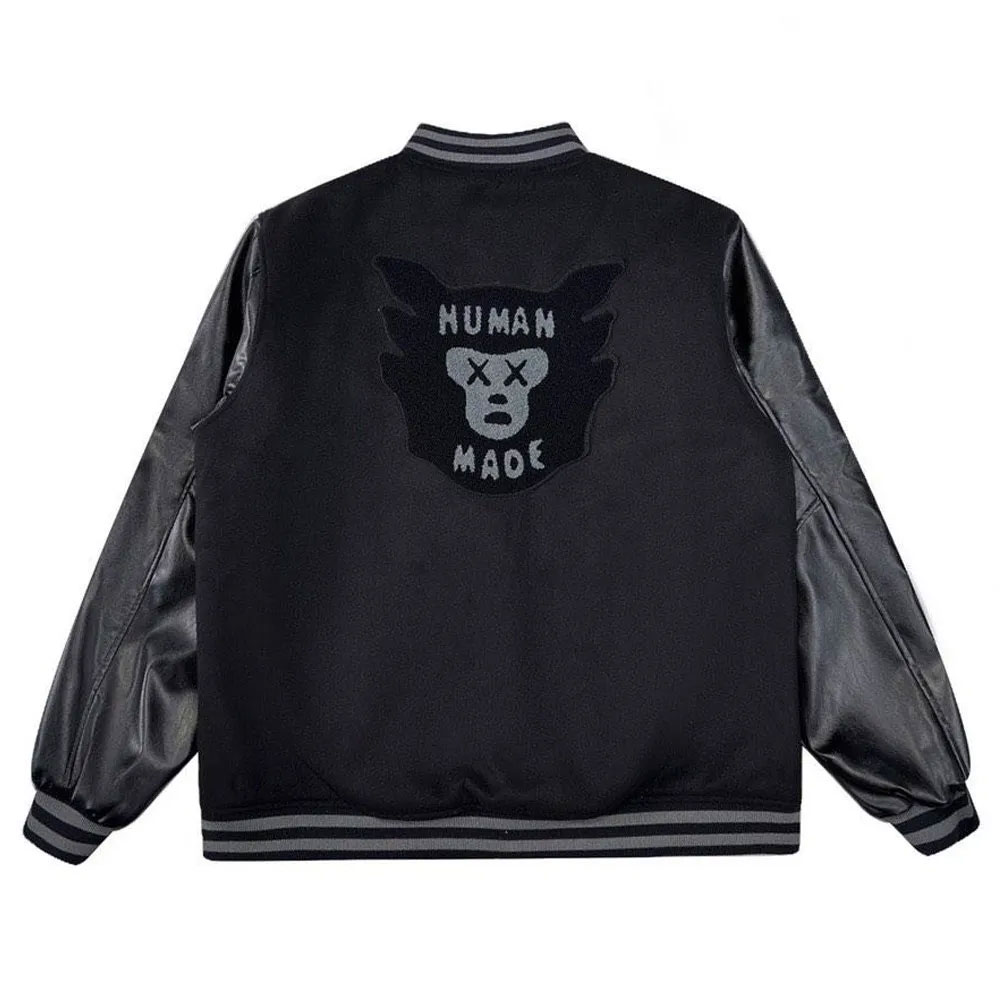 Wool/Leather Human Made Kaws Varsity Jacket - Jackets Masters