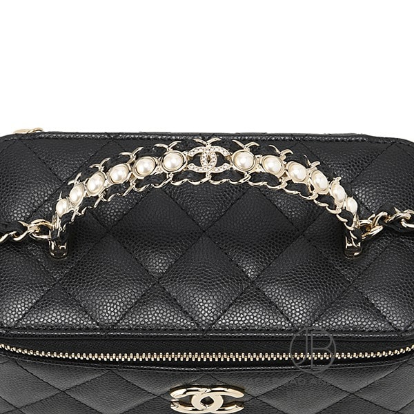 マトラッセ トップハンドル ヴァニティ ケース ブラック 黒[AP4940