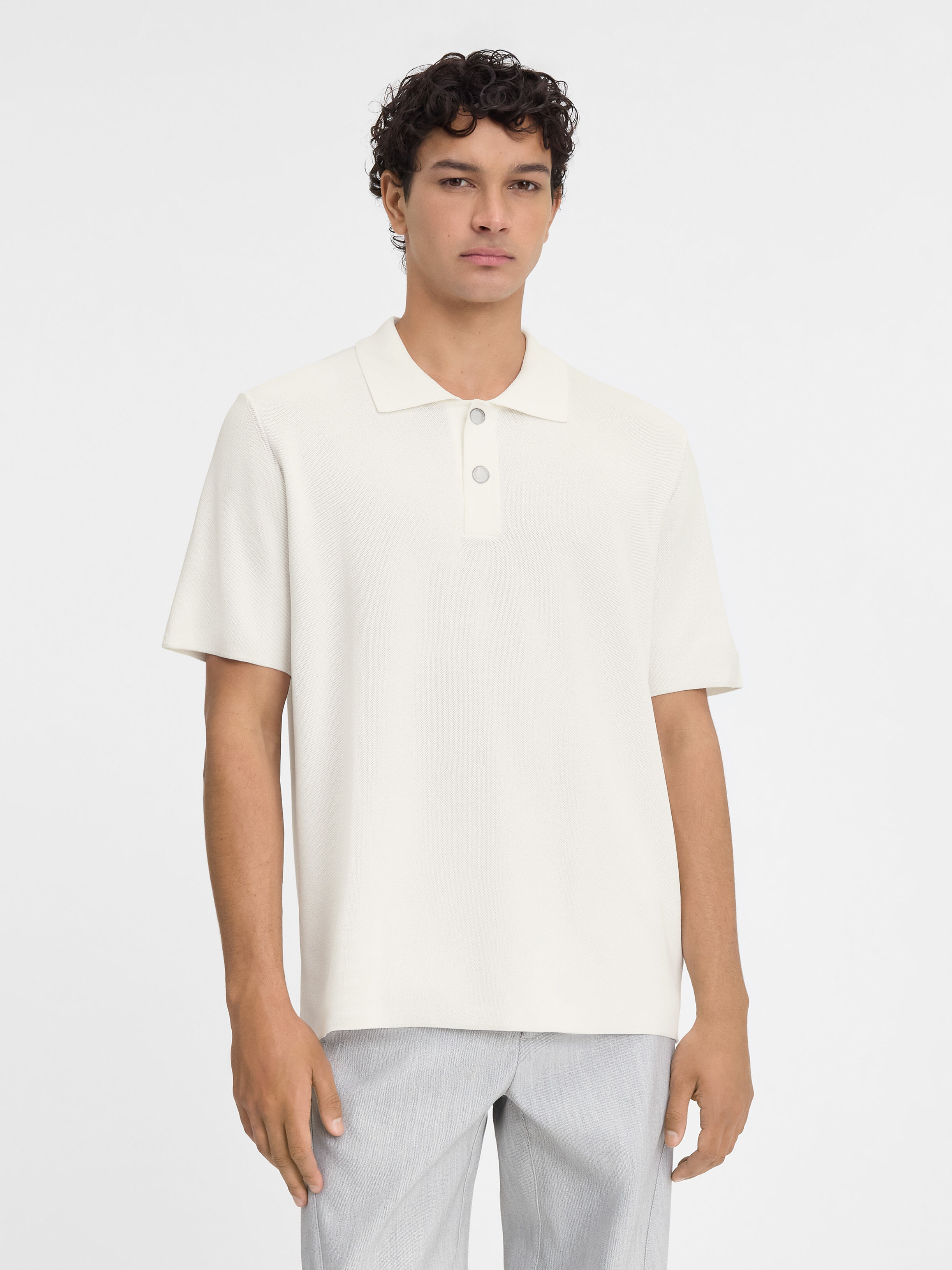 The knit polo shirt, White | JACQUEMUS KSA