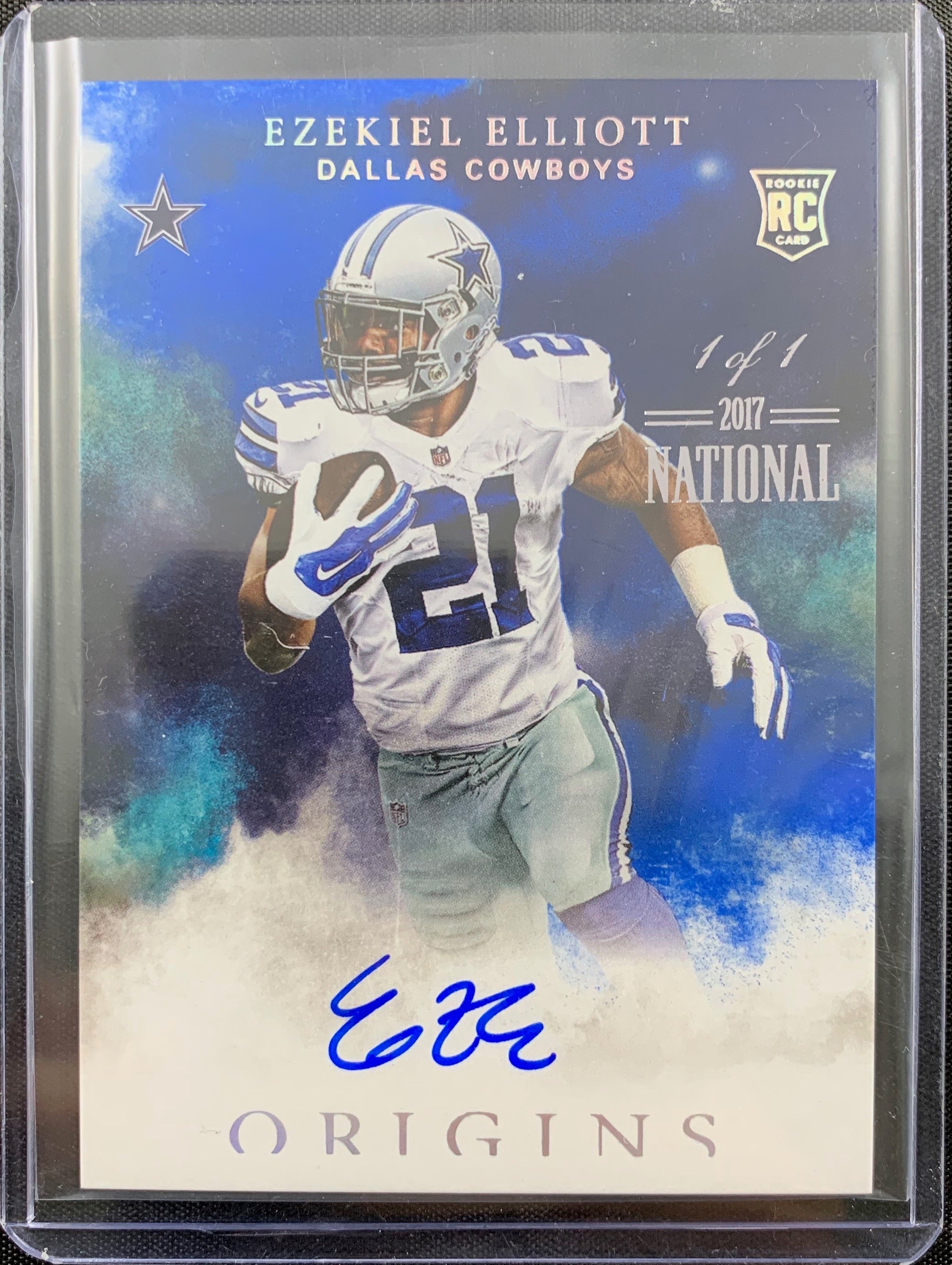 Ezekiel Elliott autographed signed Card 1/1 Dallas Cowboys Panini