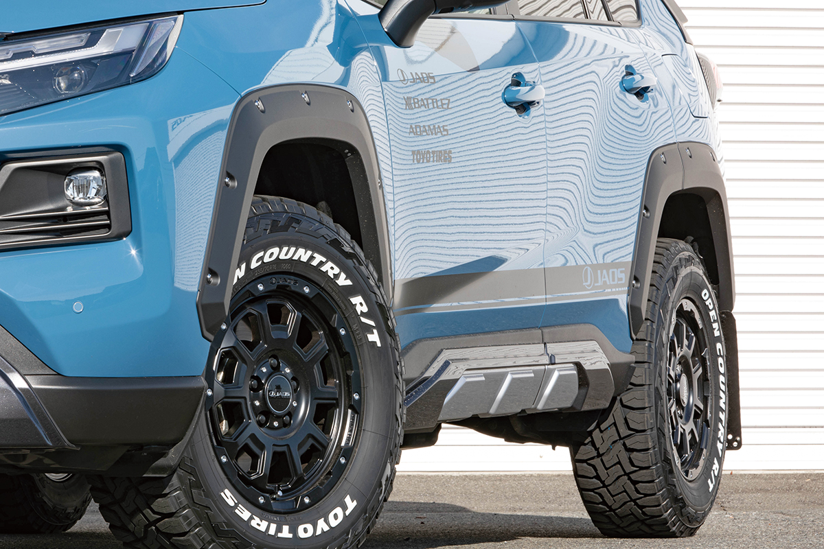 JAOS フェンダーガーニッシュ type-X 塗装品 マットブラック RAV4 50系