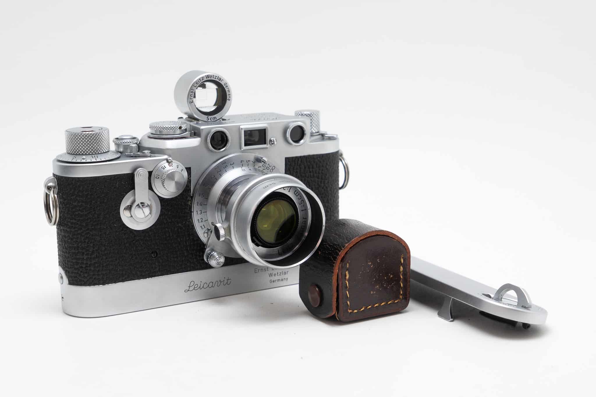 Leica IIIf Red Dial w/Elmar 5cm f3.5 & SYOOM Winder SBOOI Finder