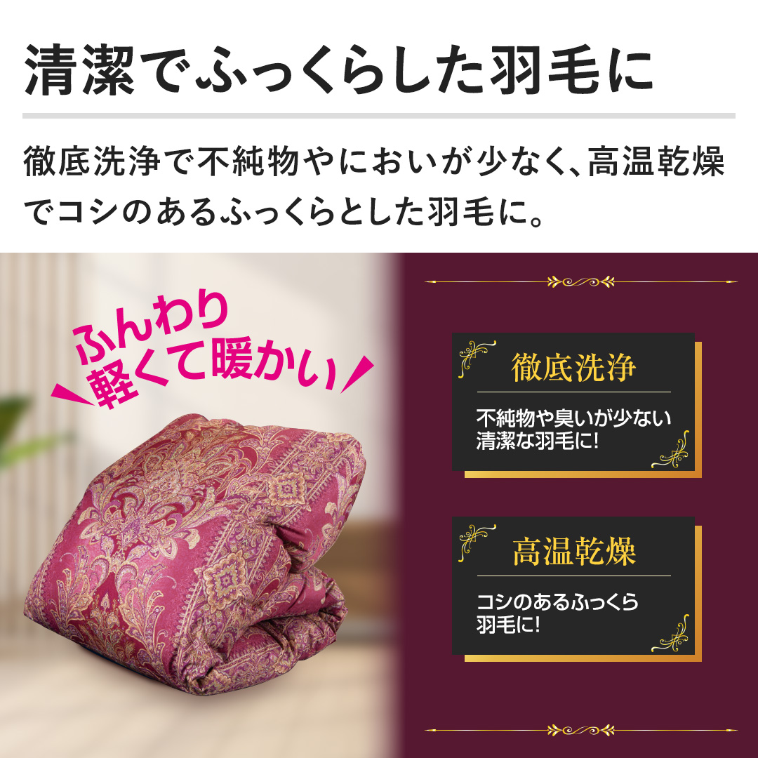 モリリン 布団・快眠グッズ エクセルラベル羽毛布団 シングル ワイン