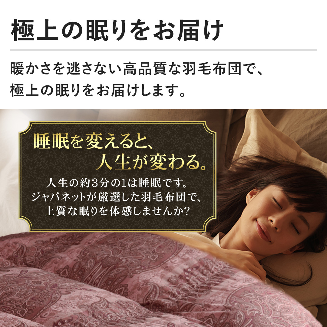 モリリン 布団・快眠グッズ 柄任せエクセル羽毛掛け布団 セミダブル