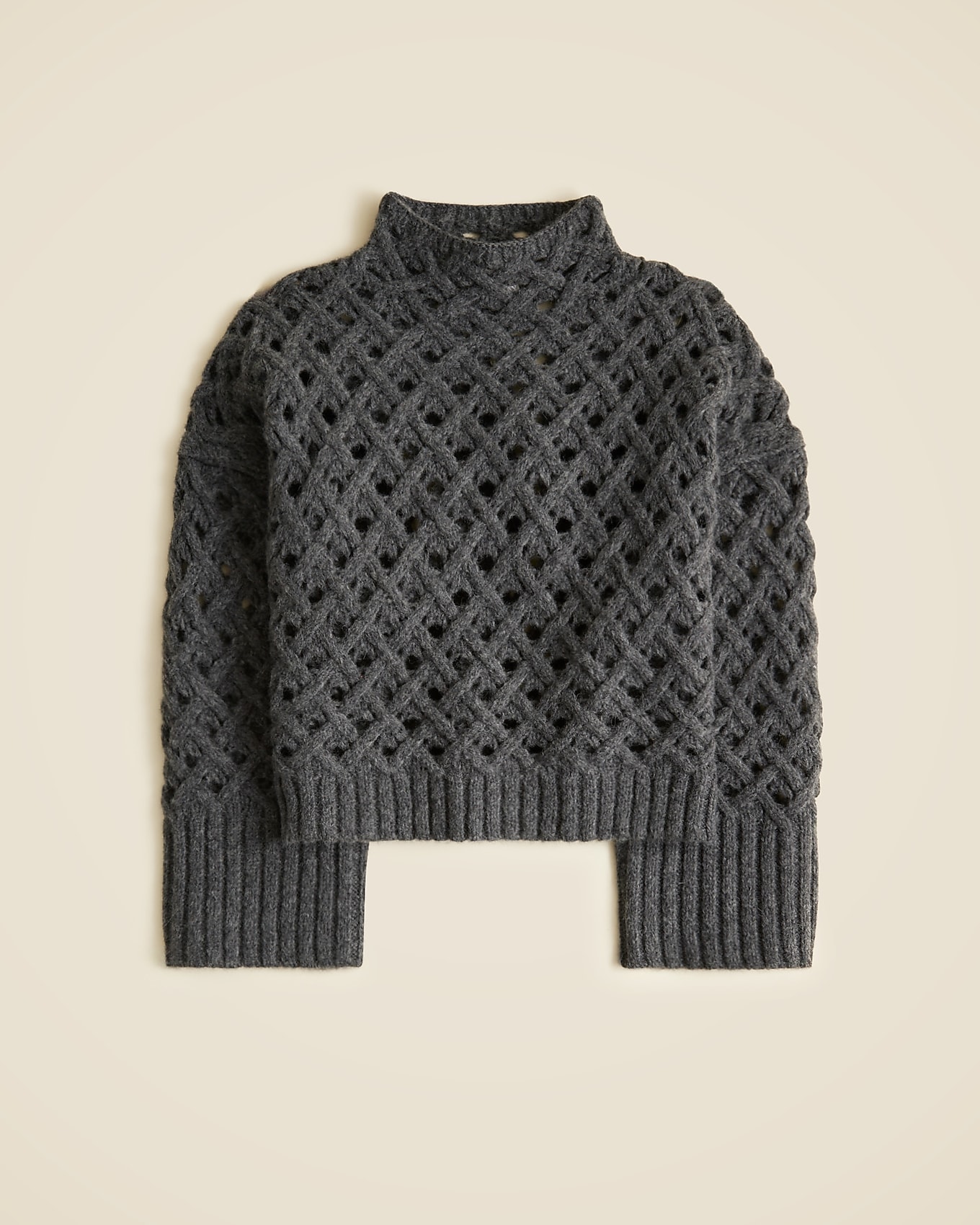 Cross-cable Mockneck Sweater In Wool Blend For Women | J.Crew