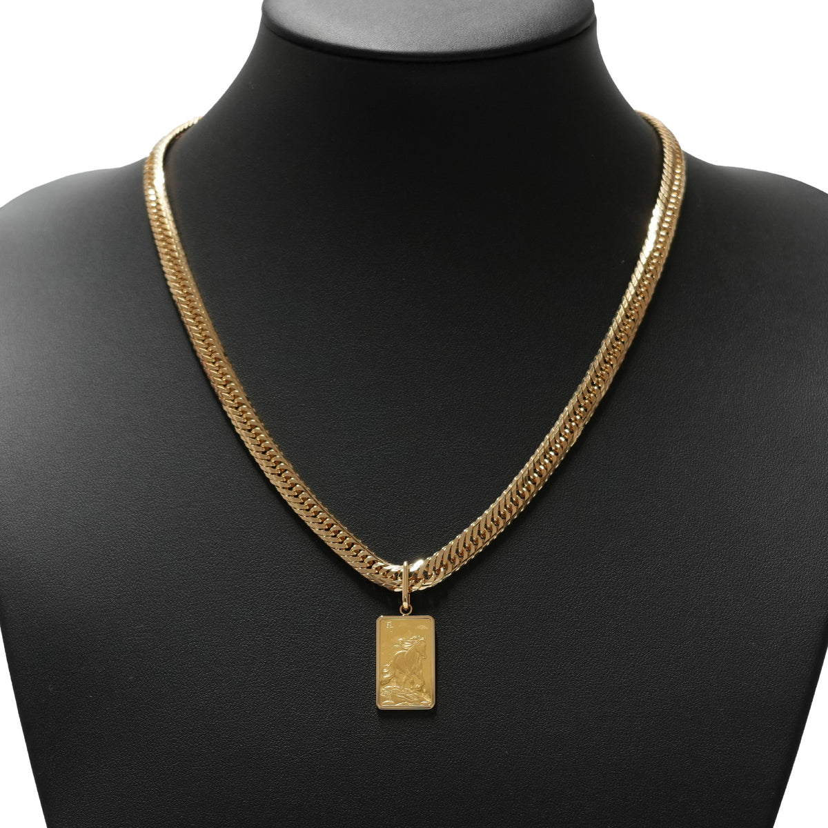 ペンダントトップ K24 PAMPホース インゴット 5g K18 枠付 (Type-SP)