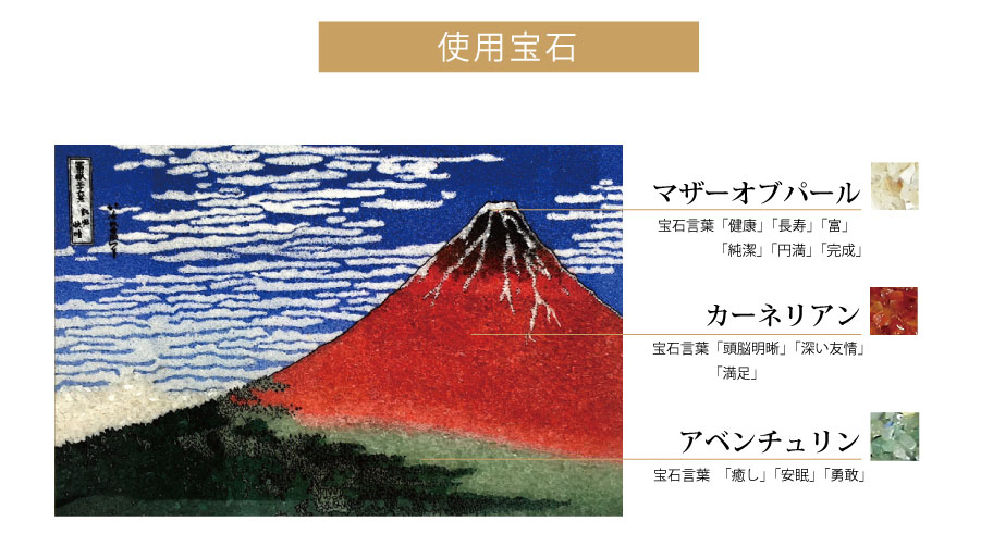 ジュエリー絵画 葛飾北斎 富嶽三十六景『凱風快晴』