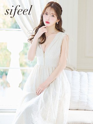 送料無料！】【sifeel/シフィール】レースレイヤードワンピース
