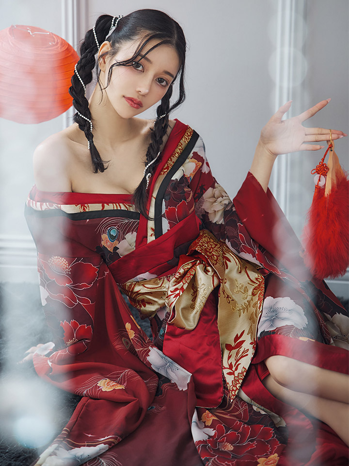 即日発送】【ハロウィン】花魁ショートインロングワンピース