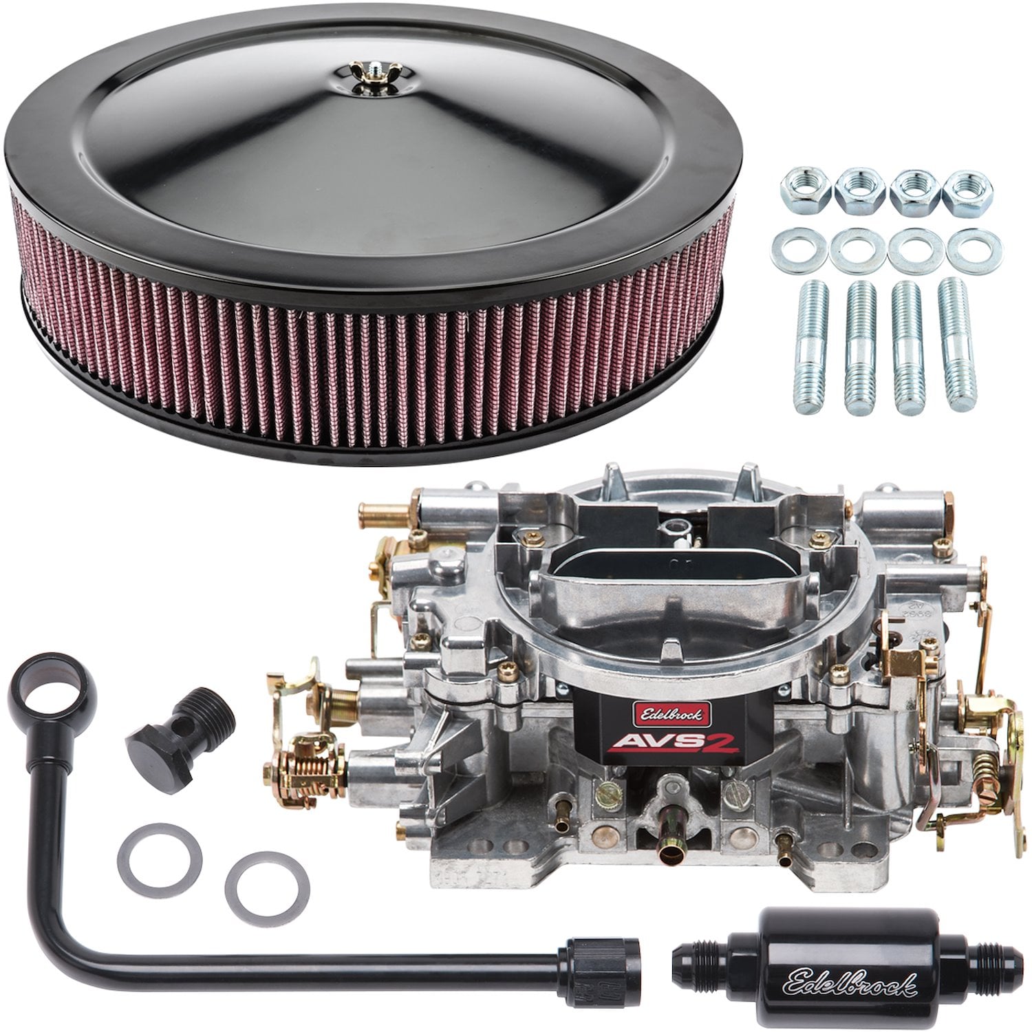 Edelbrock 1912 AVS2 Carburetor Kit 800 CFM Manual Choke Black - JEGS