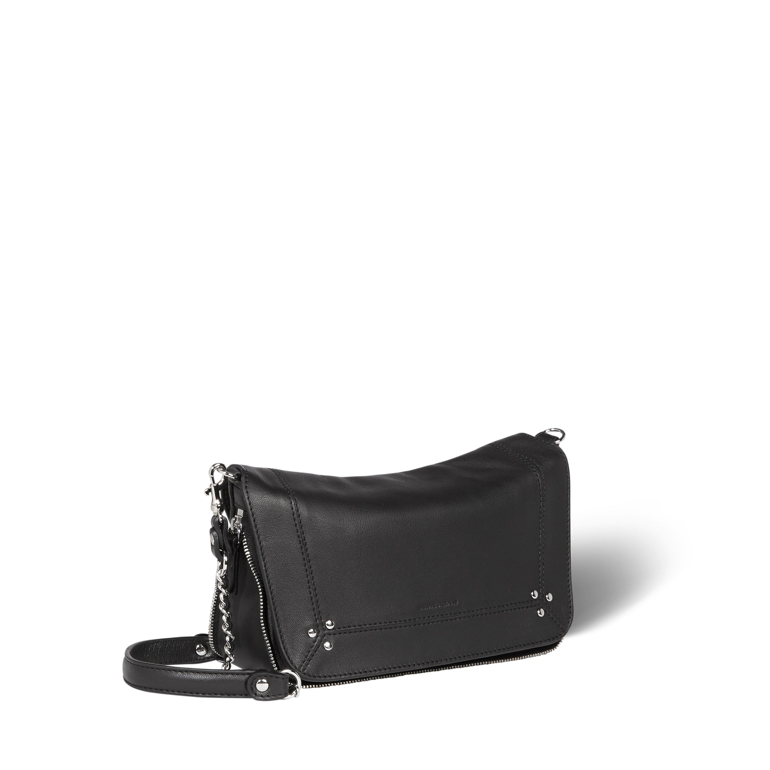 Bobi S Noir Silver Lambskin – Jérôme Dreyfuss