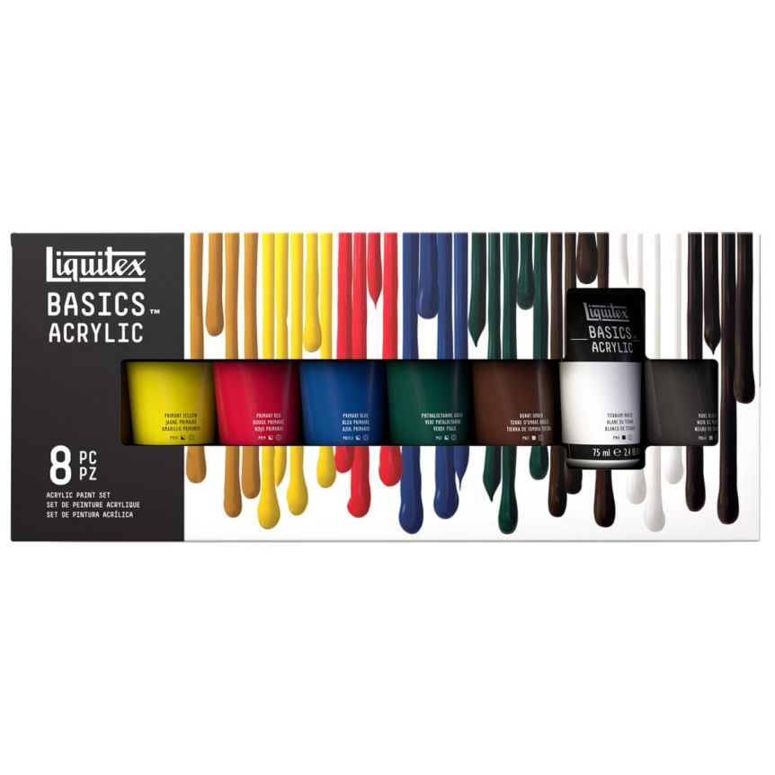 Liquitex BASICS Acrylic Assorted Colors Set of 8, 75ml | Jerry's