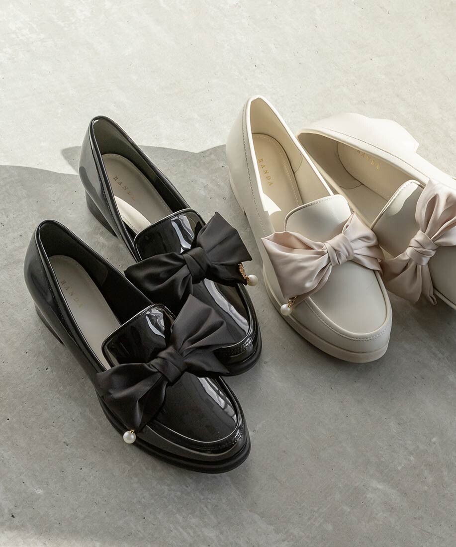 パールチャームサテンリボンローファー │RANDA │ ショップブログ