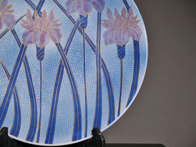観賞皿 飾り皿 菊絵 希少 彫刻品 美術品 作家物 在銘 i24163_2.jpg