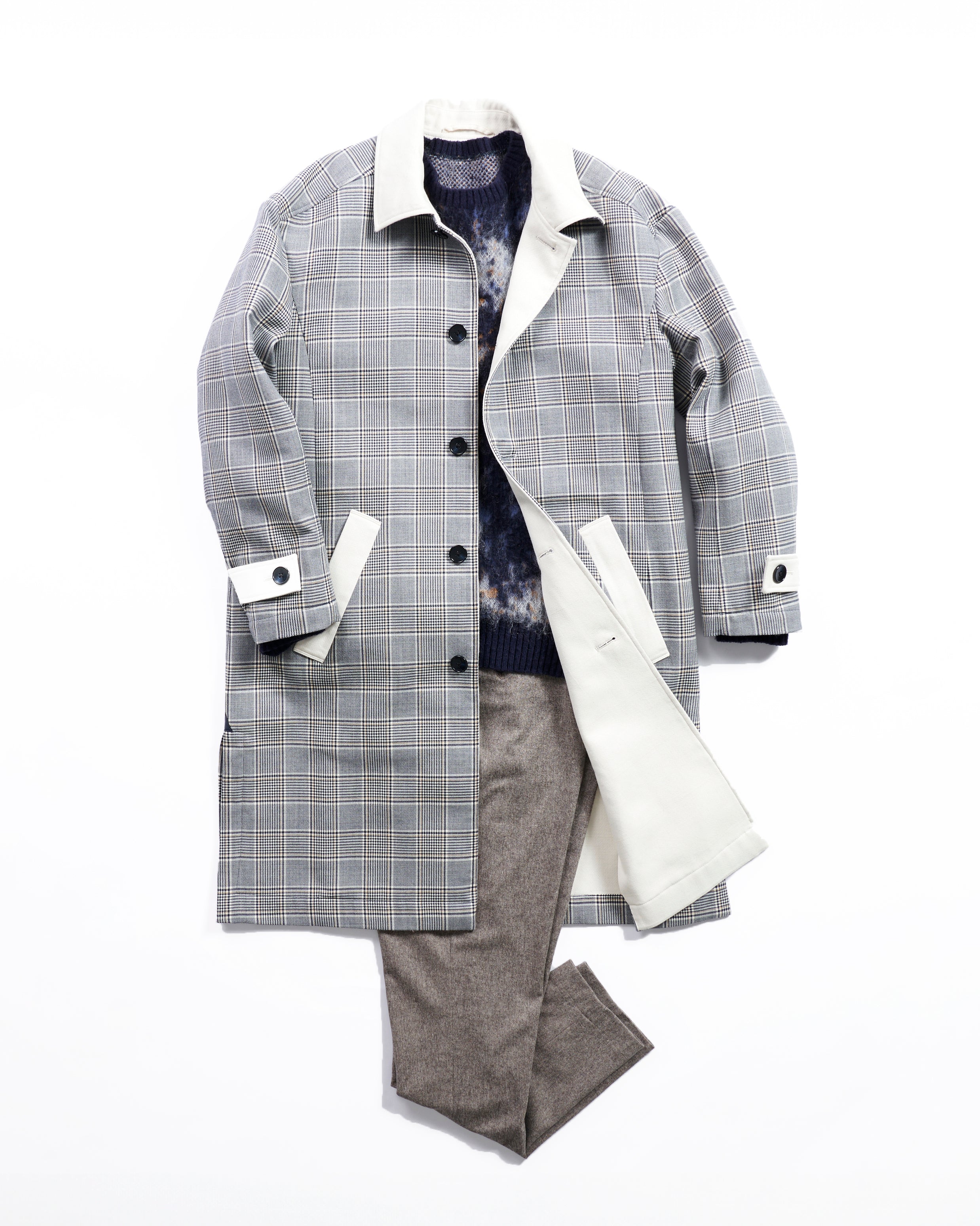 TAE ASHIDA Men's - グレンチェックダブルフェイスコート | ONLINE STORE