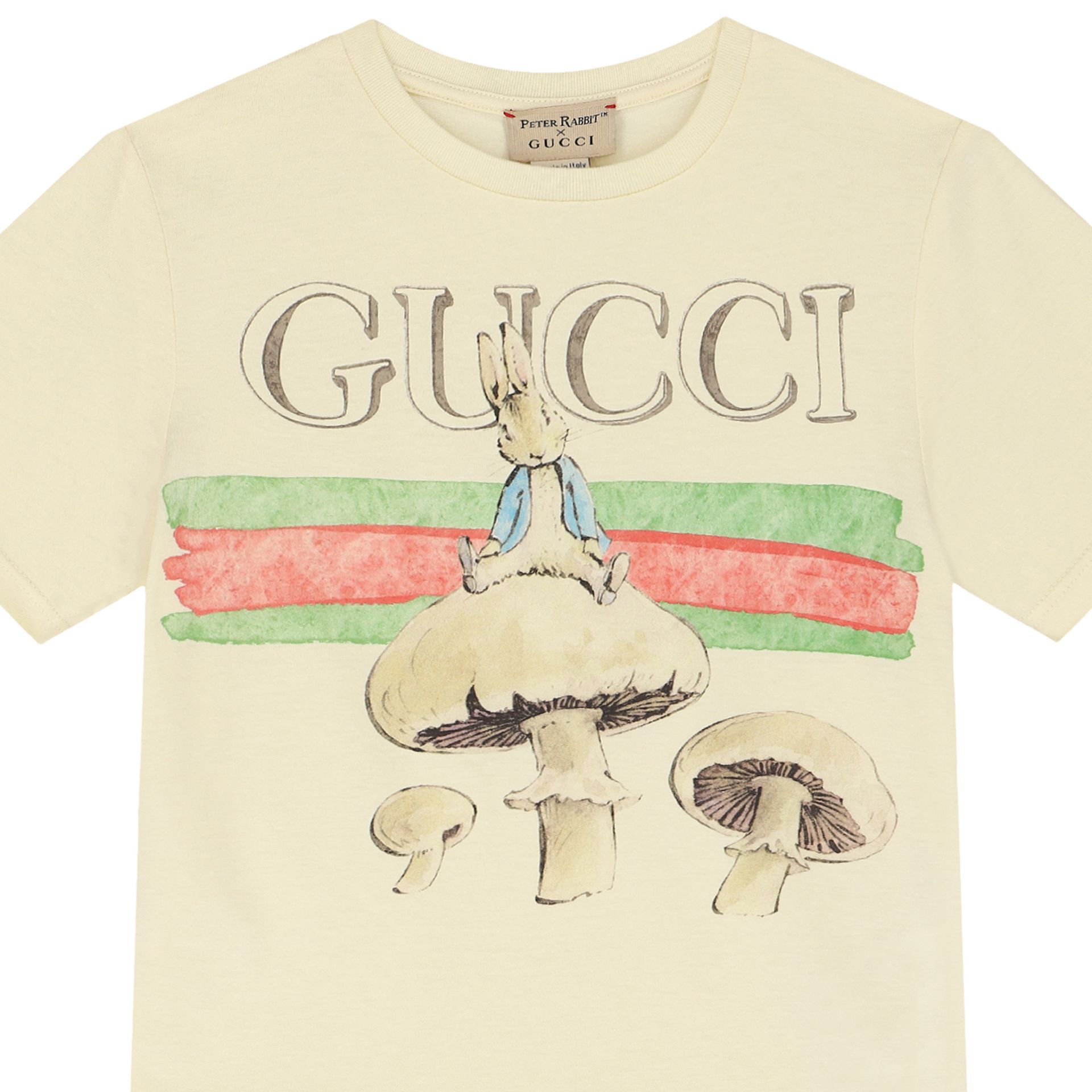 Gucci Ivory Peter Rabbit Logo T-Shirt | Junior Couture