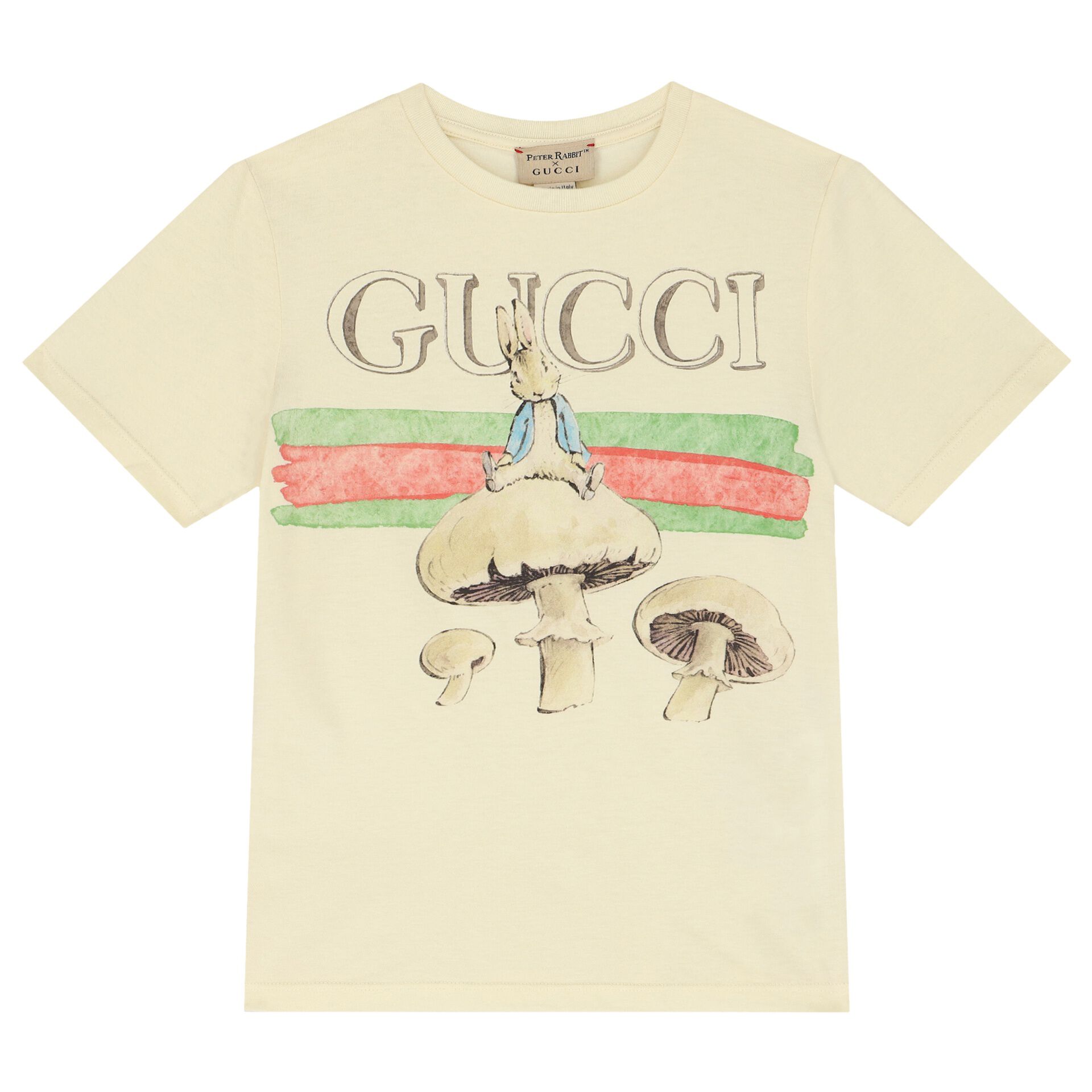 Gucci Ivory Peter Rabbit Logo T-Shirt | Junior Couture