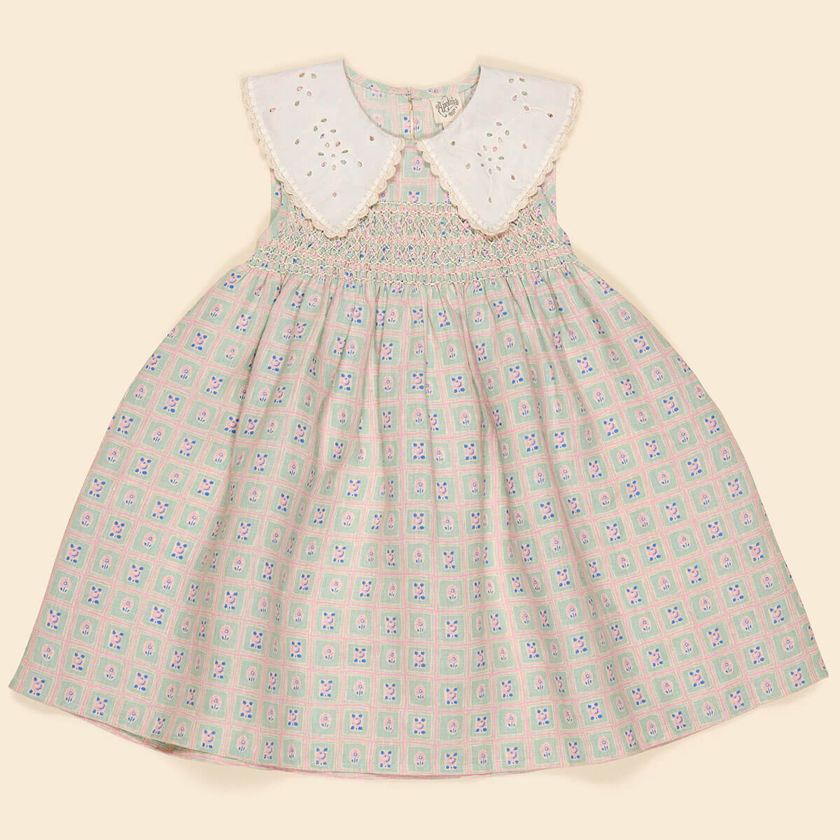 Cornelia Smock Dress in Rosepanel Mint by Apolina – Junior Edition