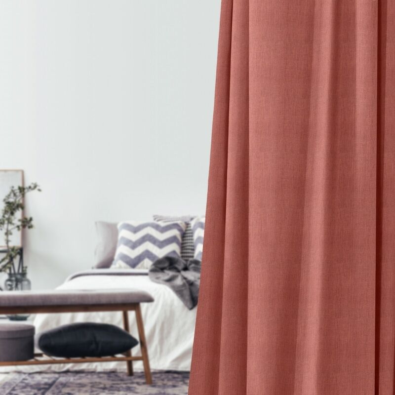 コクーン カーテン JE-98043 レッド ｜ジャストカーテン