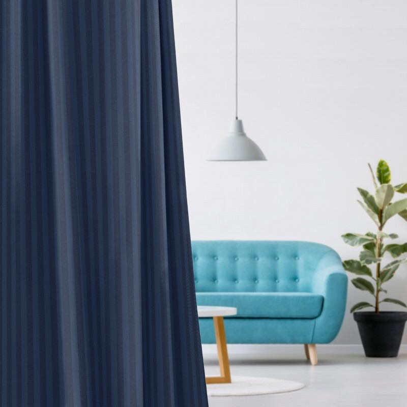 タテストライプ カーテン JE-19231R ネイビー ｜ジャストカーテン