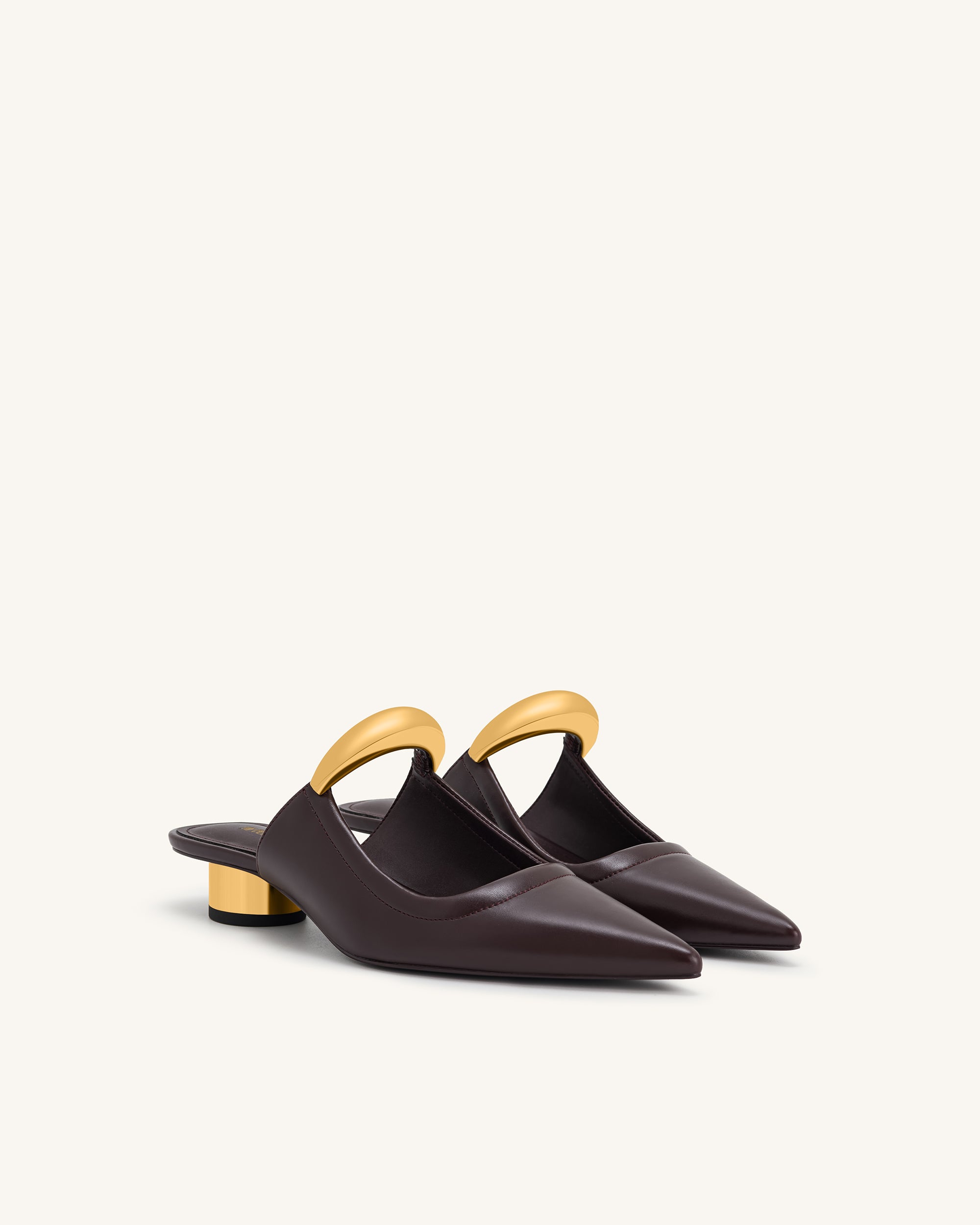 Helena Pierced Mules- Claret Red | JW PEI