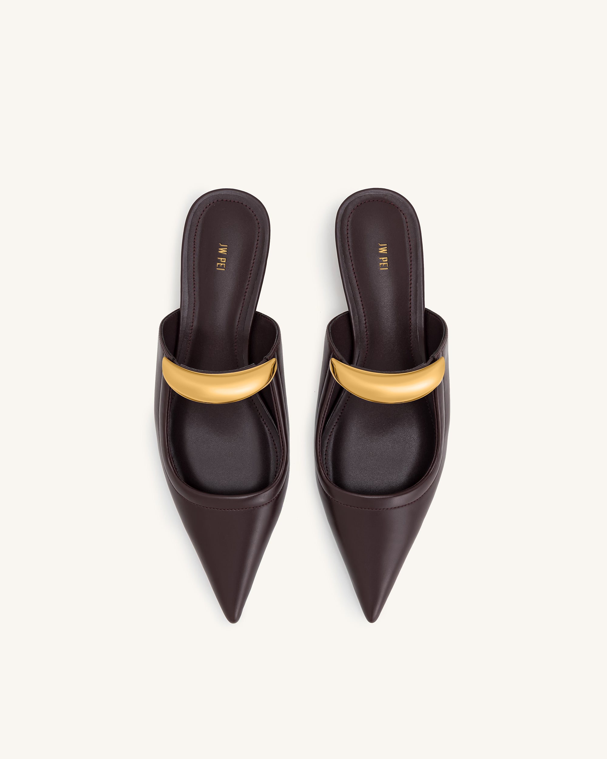 Helena Pierced Mules- Claret Red | JW PEI