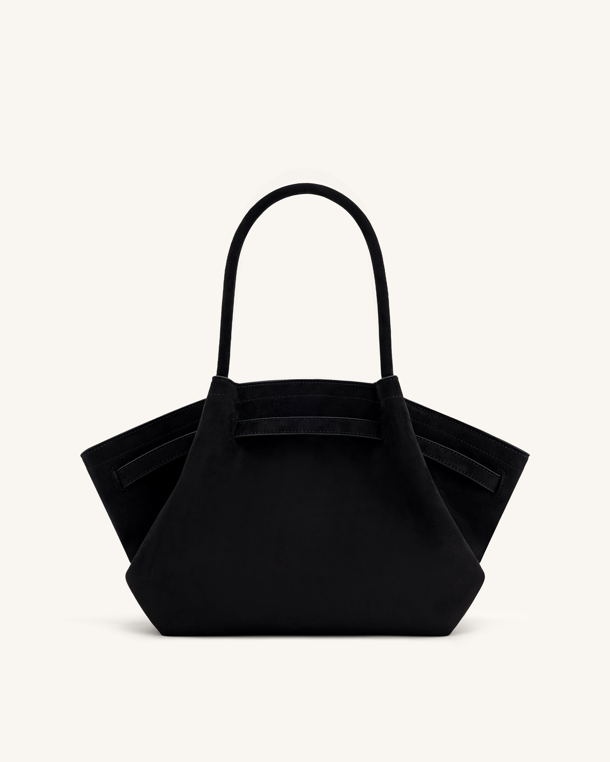 Hana Medium Faux Suede Tote Bag - Black | JW PEI