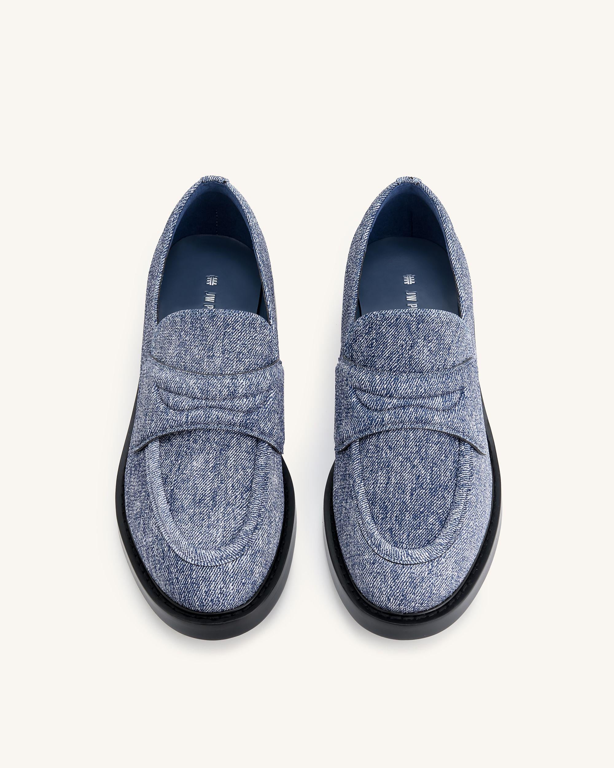 Micah Denim Embossed Chunky Loafer - Blue | JW PEI