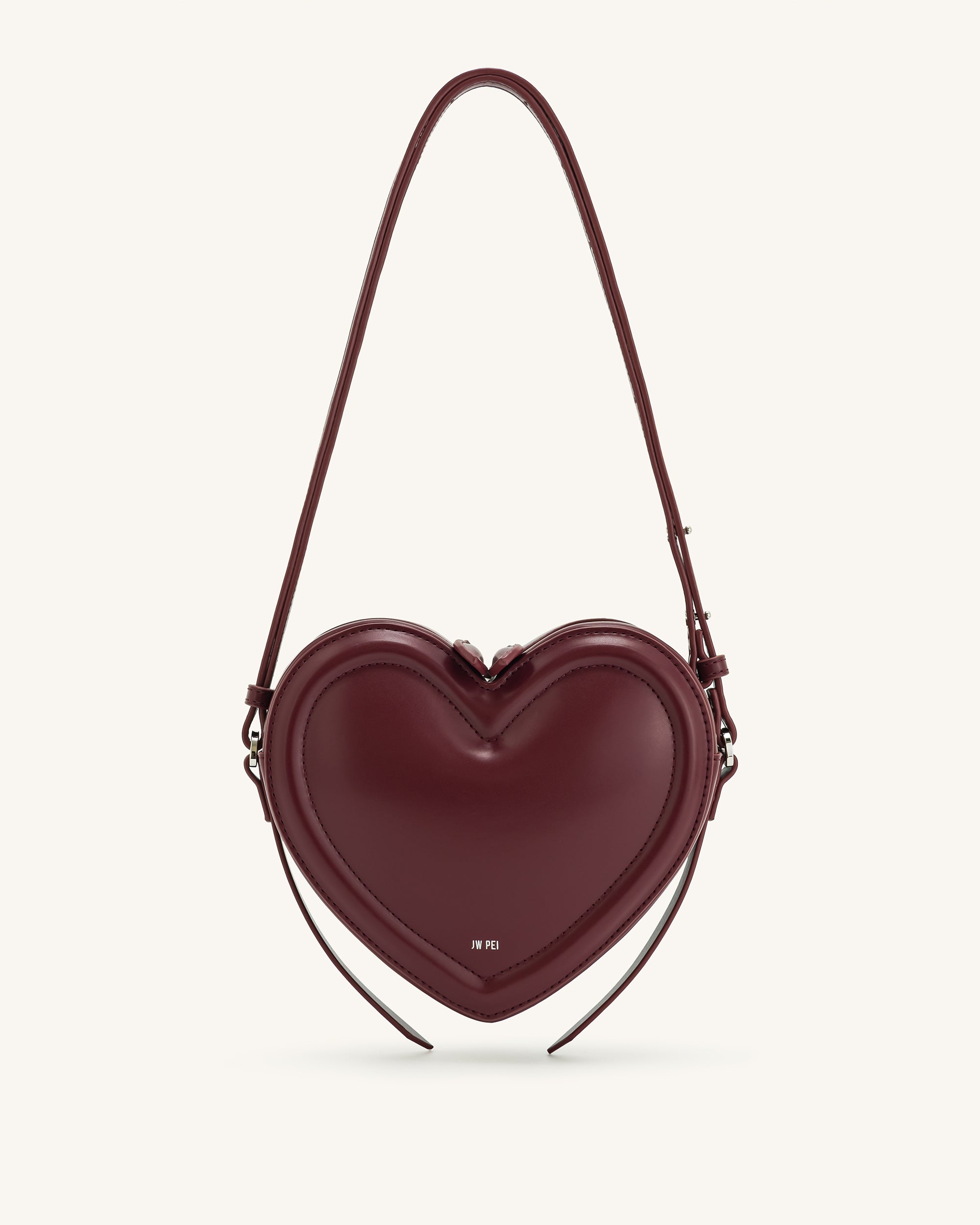 Arlene Heart Shaped Bag - Claret | JW PEI