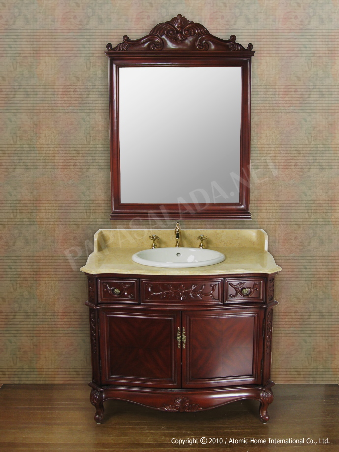 輸入洗面台】アンティーク洗面台W1000（チェリー）フルセット｜蛇口堂