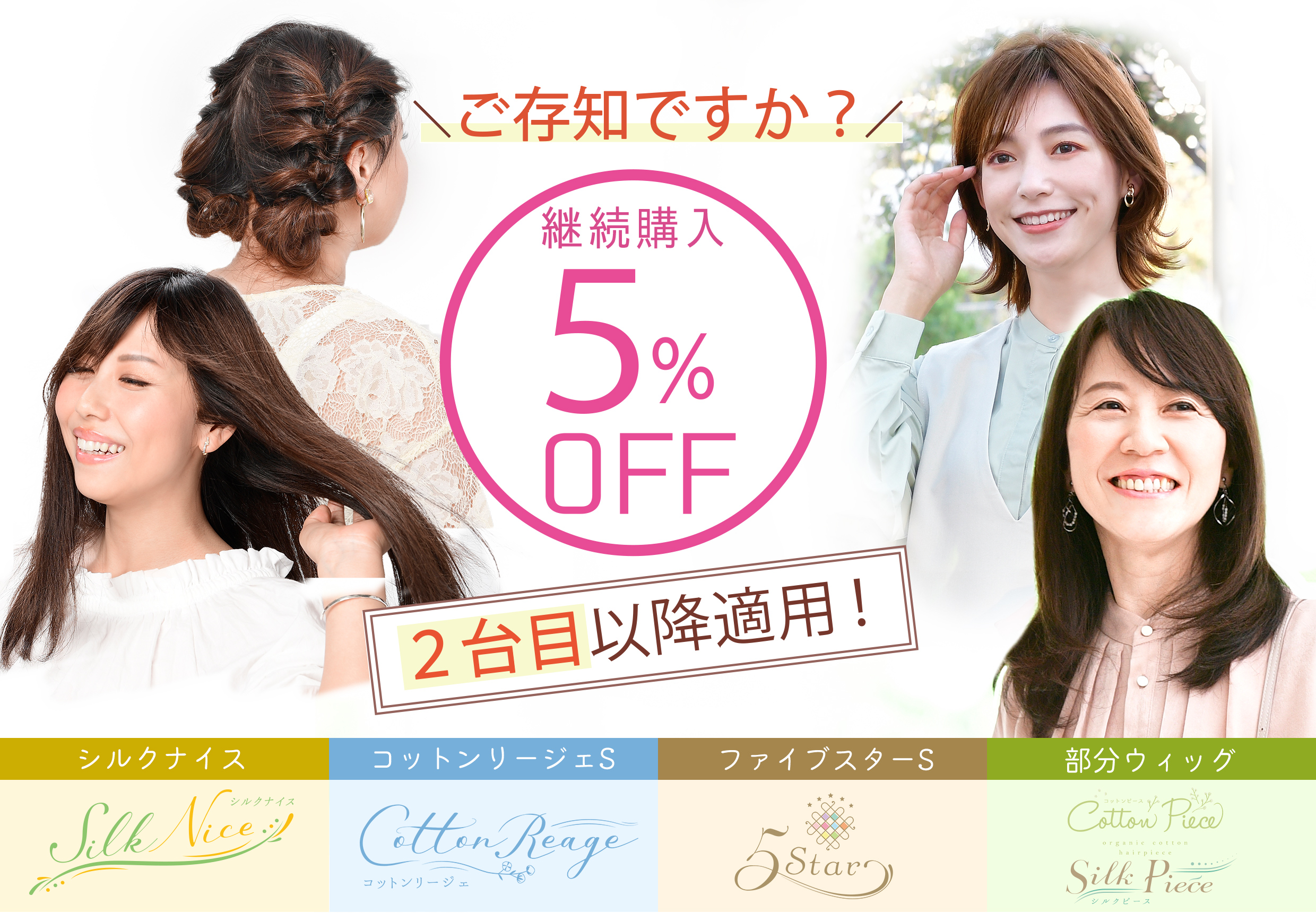 オーダーメイドウィッグ＆ファイブスター®S継続購入について · 医療用