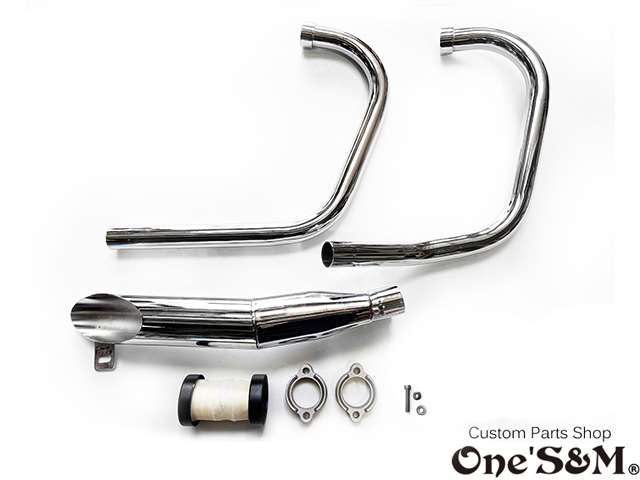 吸込み メッキ レーシングマフラー ワンズ管 GS400 吸込み蓋付き