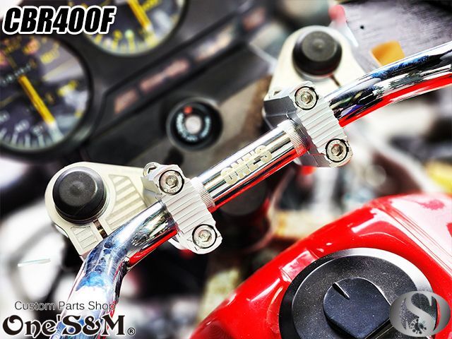 CNCアルミ削り出し ハンドルクランプホルダー セットバック付き 35φ車